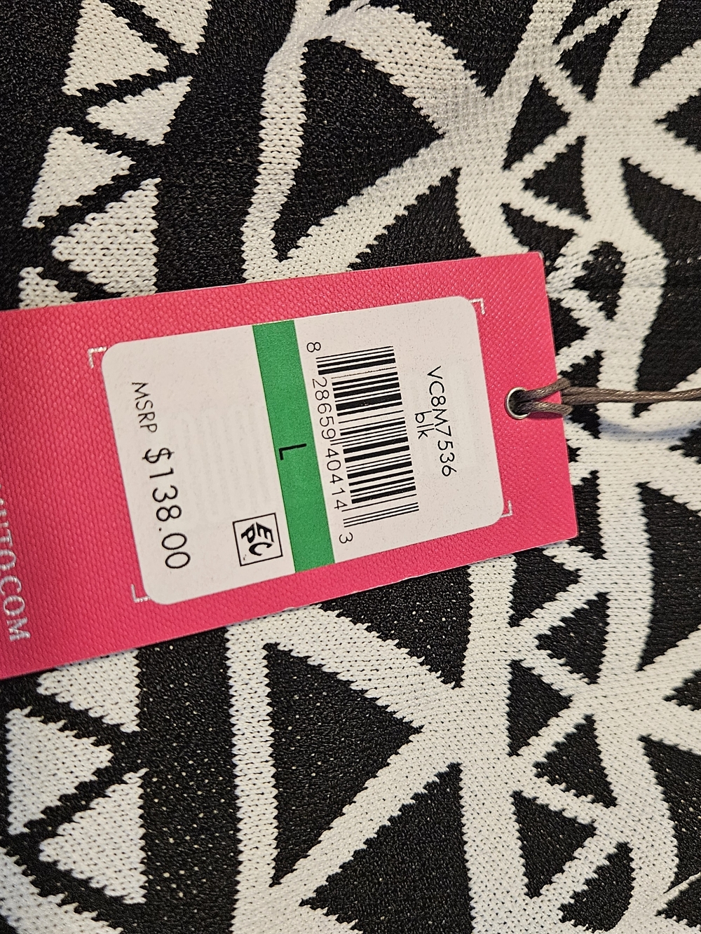 Black and White Geometric Midi Dress by Vince Camuto - Picture 7 of 9